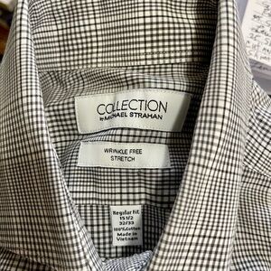 Black and White Plaid Dress Shirt